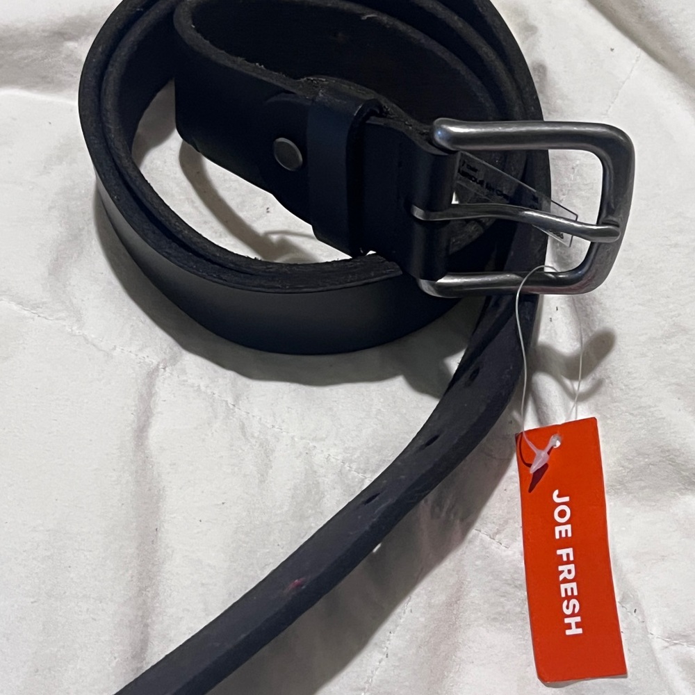 Joe Fresh Black Leather Belt Size 34